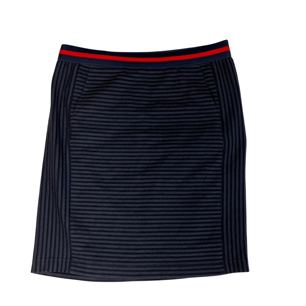 Marc Aurel Striped Pencil Skirt Red Waistband Career Casual Work Size EU 38 US 8